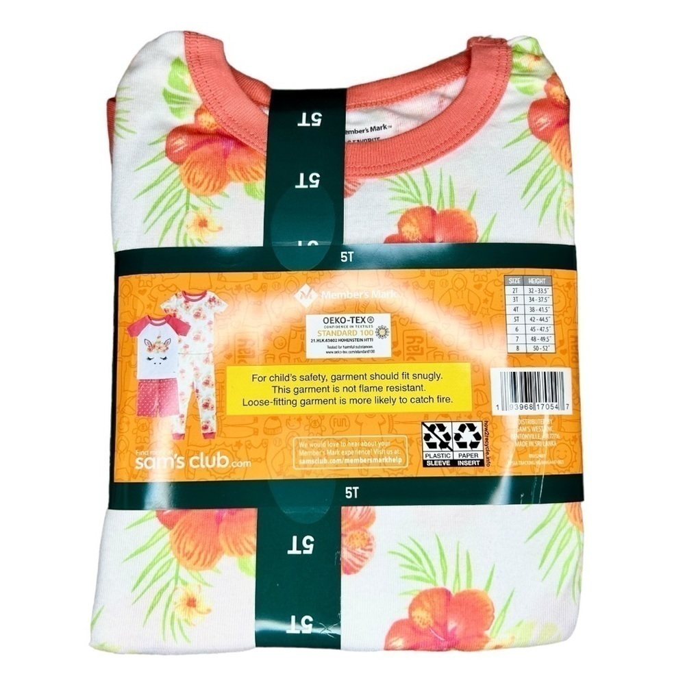 Member's Mark Girl's 4-Piece Snug Fit Mix-N-Match Favorite Pajamas Set - Picture 6 of 10